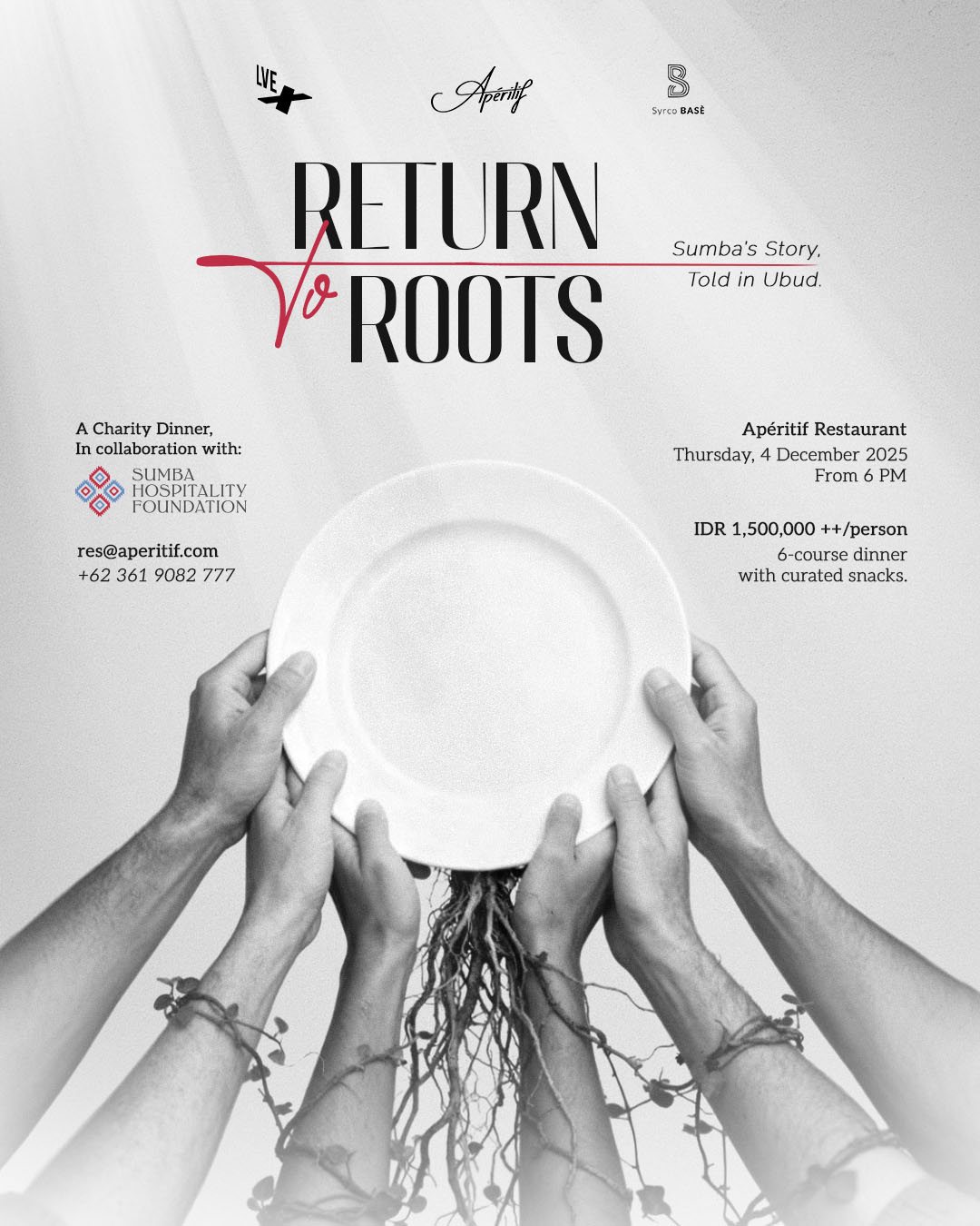 Apéritif Return to Roots charity dinner poster
